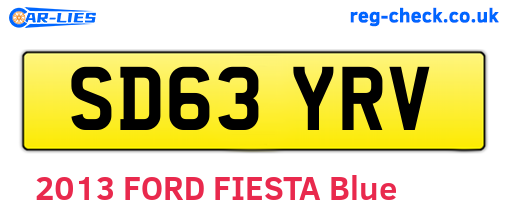 SD63YRV are the vehicle registration plates.