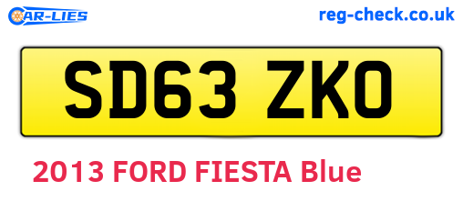 SD63ZKO are the vehicle registration plates.