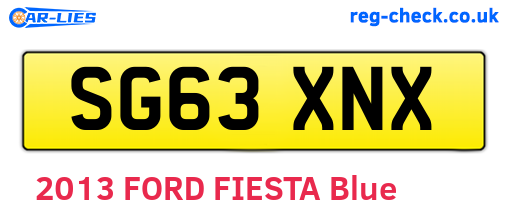 SG63XNX are the vehicle registration plates.