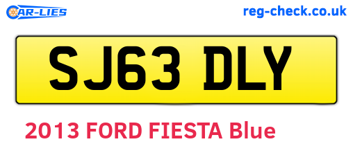SJ63DLY are the vehicle registration plates.