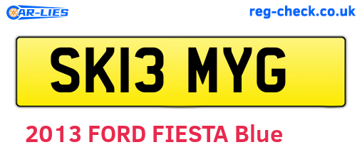 SK13MYG are the vehicle registration plates.