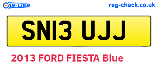 SN13UJJ are the vehicle registration plates.