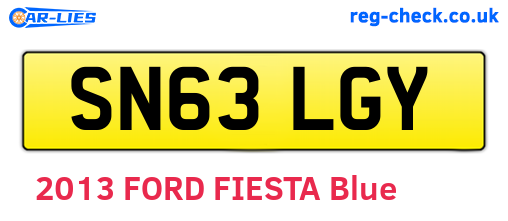 SN63LGY are the vehicle registration plates.