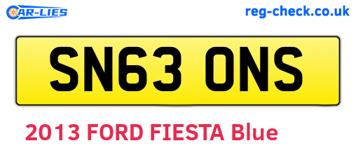 SN63ONS are the vehicle registration plates.