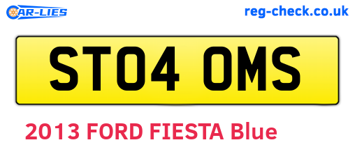 ST04OMS are the vehicle registration plates.