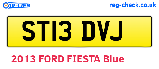 ST13DVJ are the vehicle registration plates.