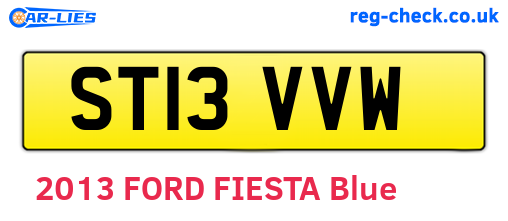 ST13VVW are the vehicle registration plates.