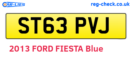 ST63PVJ are the vehicle registration plates.