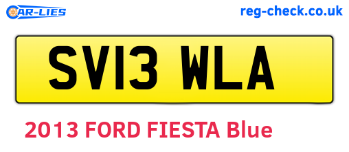 SV13WLA are the vehicle registration plates.