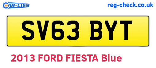 SV63BYT are the vehicle registration plates.