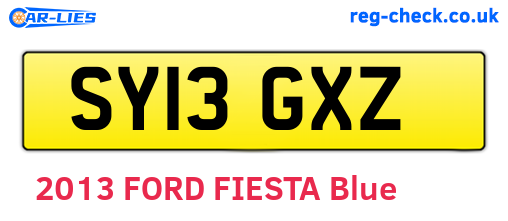 SY13GXZ are the vehicle registration plates.