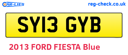 SY13GYB are the vehicle registration plates.