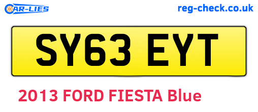 SY63EYT are the vehicle registration plates.