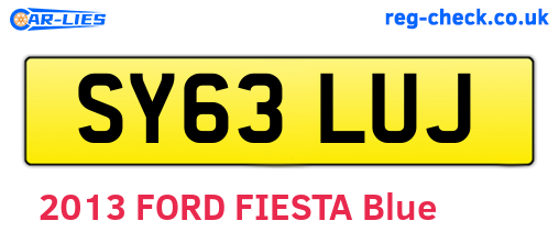 SY63LUJ are the vehicle registration plates.
