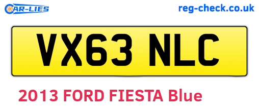 VX63NLC are the vehicle registration plates.