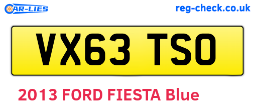VX63TSO are the vehicle registration plates.