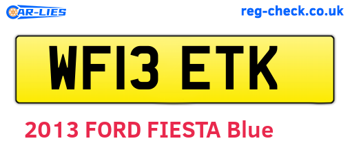 WF13ETK are the vehicle registration plates.