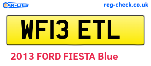 WF13ETL are the vehicle registration plates.