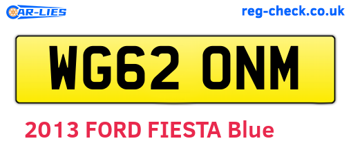 WG62ONM are the vehicle registration plates.