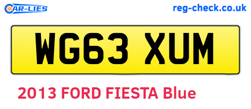 WG63XUM are the vehicle registration plates.