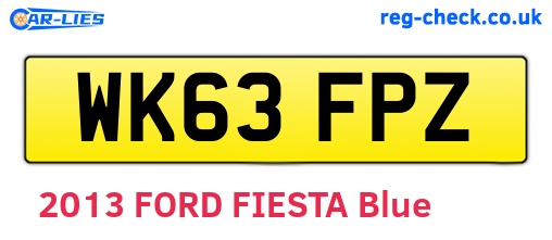 WK63FPZ are the vehicle registration plates.