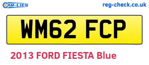 WM62FCP are the vehicle registration plates.