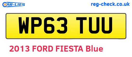 WP63TUU are the vehicle registration plates.