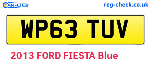 WP63TUV are the vehicle registration plates.