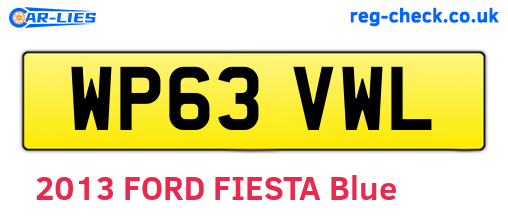 WP63VWL are the vehicle registration plates.