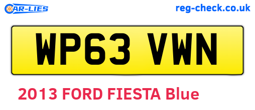 WP63VWN are the vehicle registration plates.