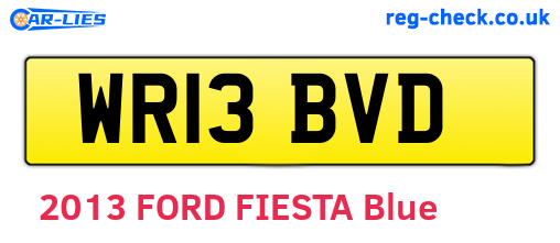 WR13BVD are the vehicle registration plates.