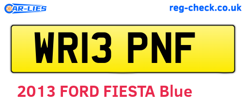 WR13PNF are the vehicle registration plates.