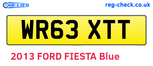 WR63XTT are the vehicle registration plates.