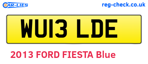 WU13LDE are the vehicle registration plates.