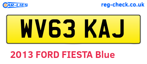 WV63KAJ are the vehicle registration plates.