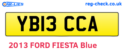 YB13CCA are the vehicle registration plates.