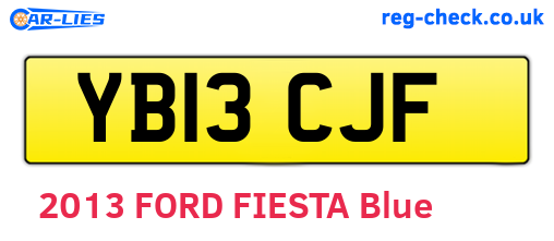 YB13CJF are the vehicle registration plates.