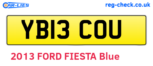 YB13COU are the vehicle registration plates.
