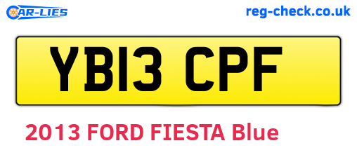 YB13CPF are the vehicle registration plates.