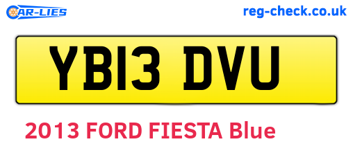YB13DVU are the vehicle registration plates.