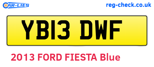 YB13DWF are the vehicle registration plates.