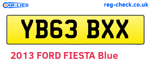 YB63BXX are the vehicle registration plates.