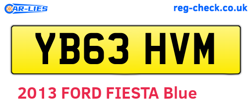YB63HVM are the vehicle registration plates.