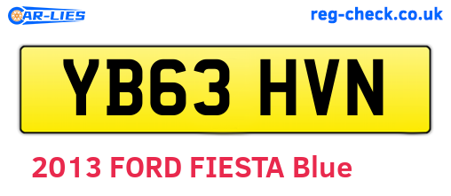 YB63HVN are the vehicle registration plates.