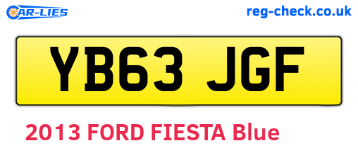 YB63JGF are the vehicle registration plates.