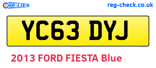 YC63DYJ are the vehicle registration plates.