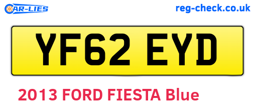 YF62EYD are the vehicle registration plates.