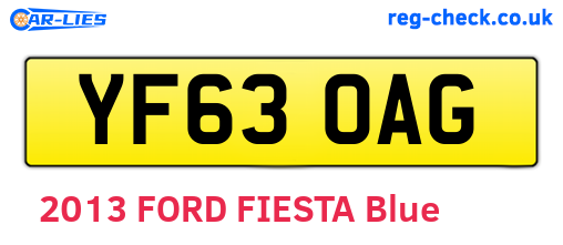 YF63OAG are the vehicle registration plates.