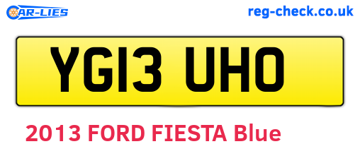 YG13UHO are the vehicle registration plates.