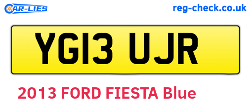 YG13UJR are the vehicle registration plates.